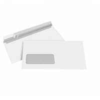 Gallery Gummed Envelope White w Strip and Left Window 110x220mm - 500x Box